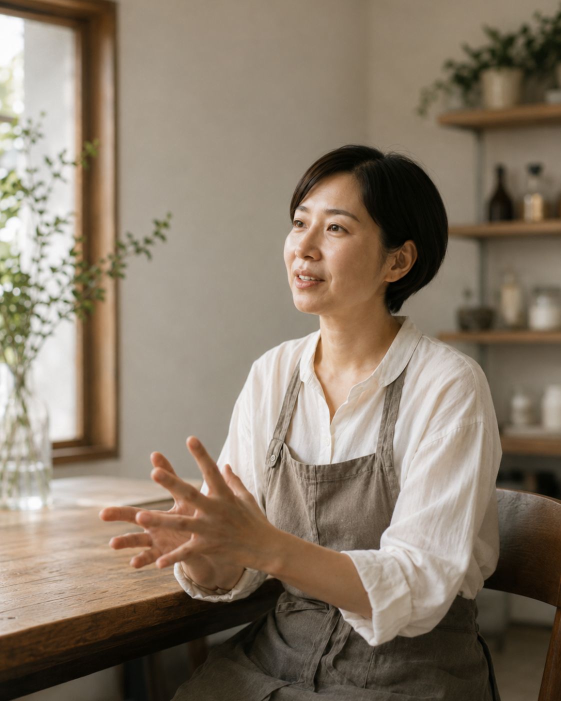 スタッフ同士で話し合う自然な様子